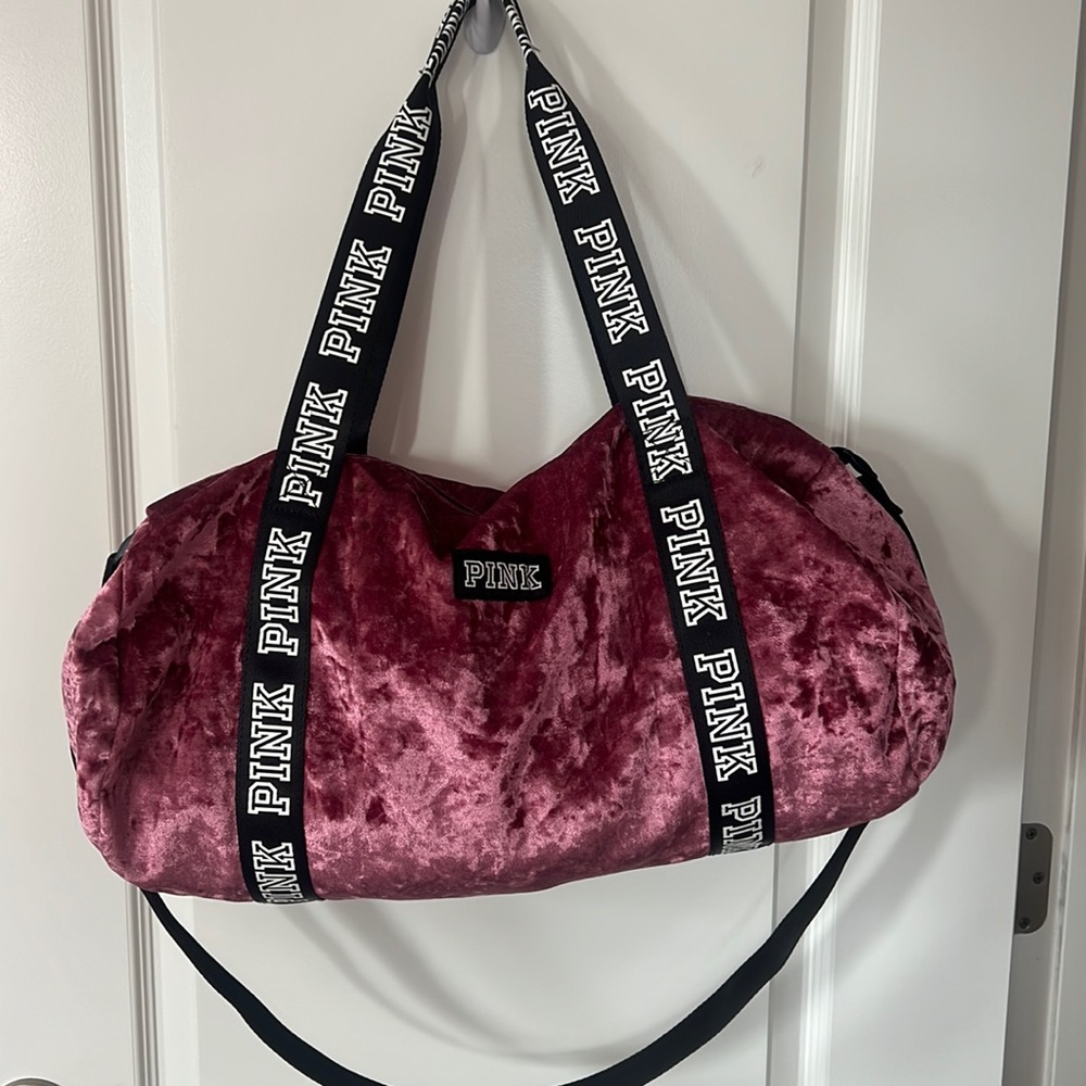 Victoria’s Secret Pink - Velvet Duffel Bag with Crossbody Strap - New!